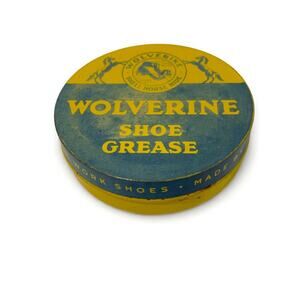 1950s Wolverine Shoe Grease Tin Decor Rockford Michigan 2.75" Diameter